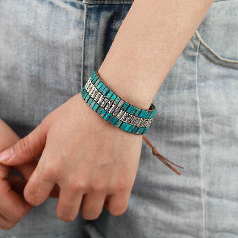 Bracelet wrap "Divin" en Turquoise