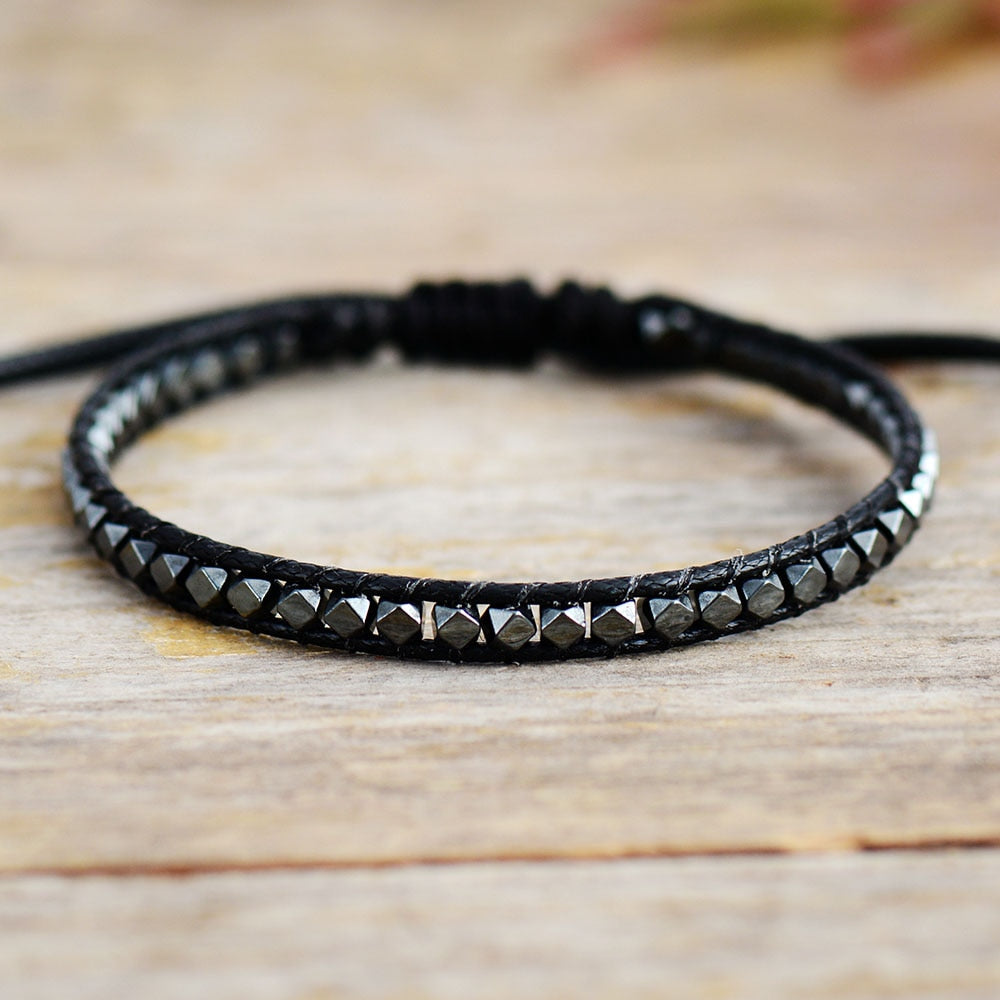 Bracelet wrap en Hématite