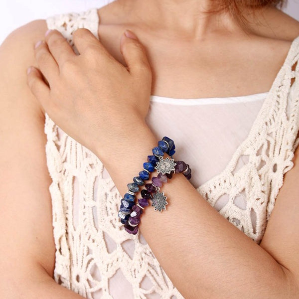 Bracelet "Astre" en Lapis-lazuli