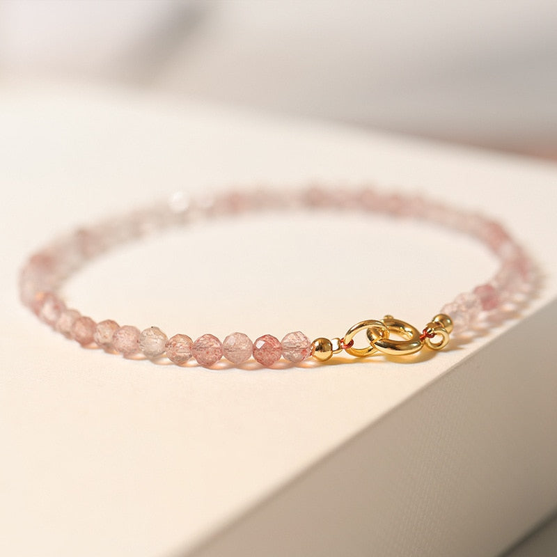 Bracelet fin en Quartz rose