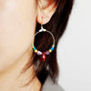 Boucles d'oreilles en Jaspe rouge, Turquoise et Améthyste