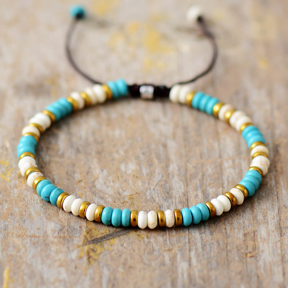 Bracelet fin en Turquoise et Howlite