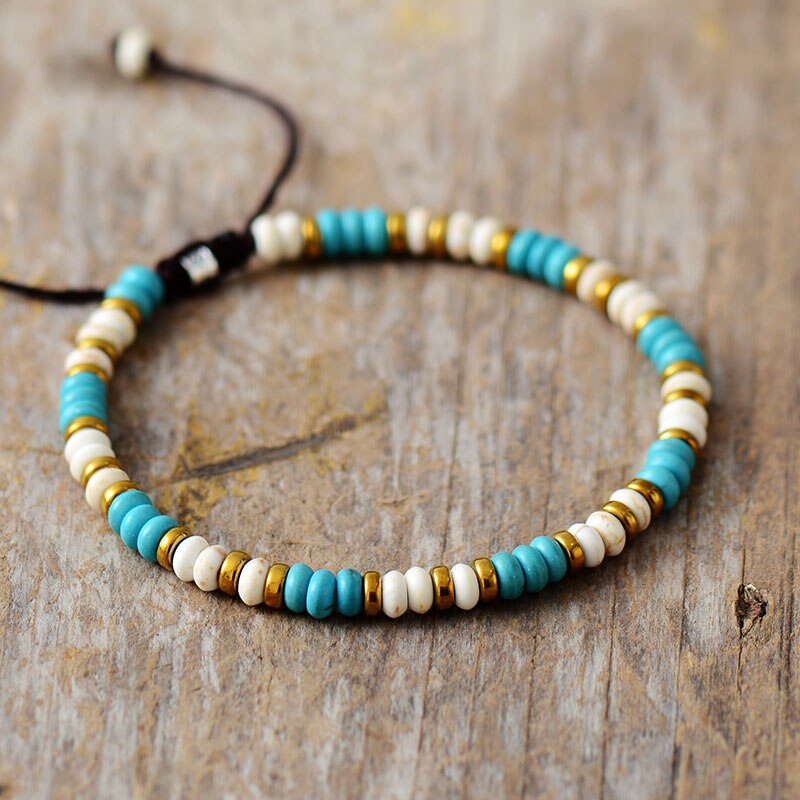 Bracelet fin en Turquoise et Howlite