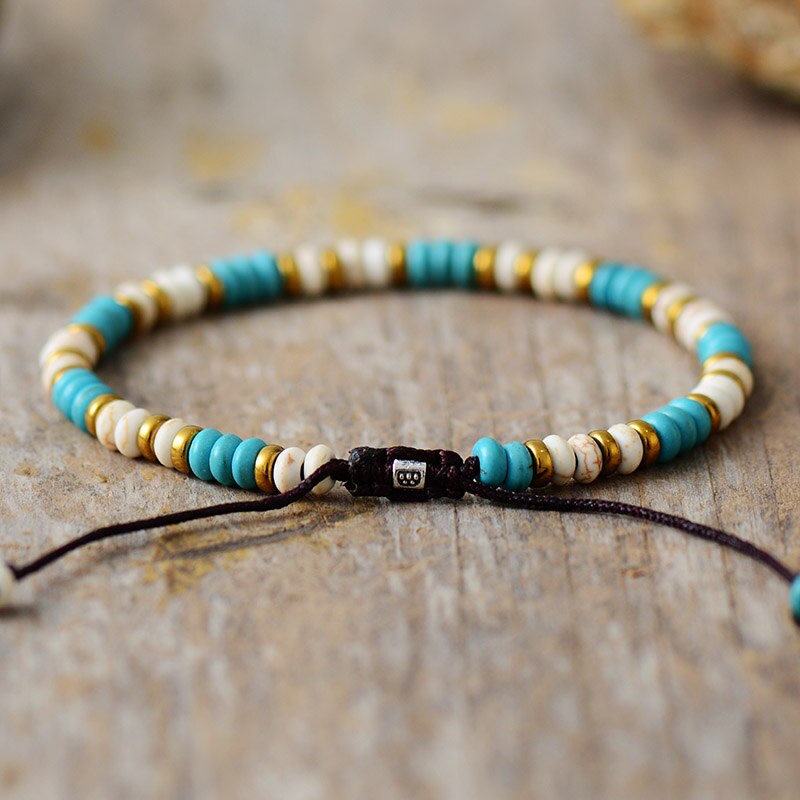 Bracelet fin en Turquoise et Howlite