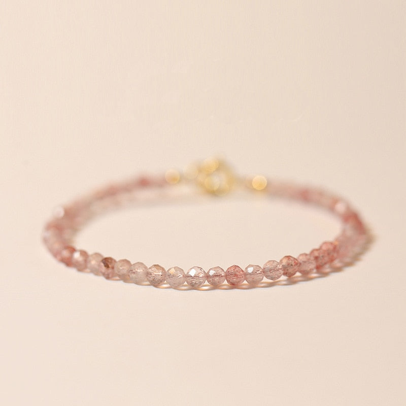 Bracelet fin en Quartz rose