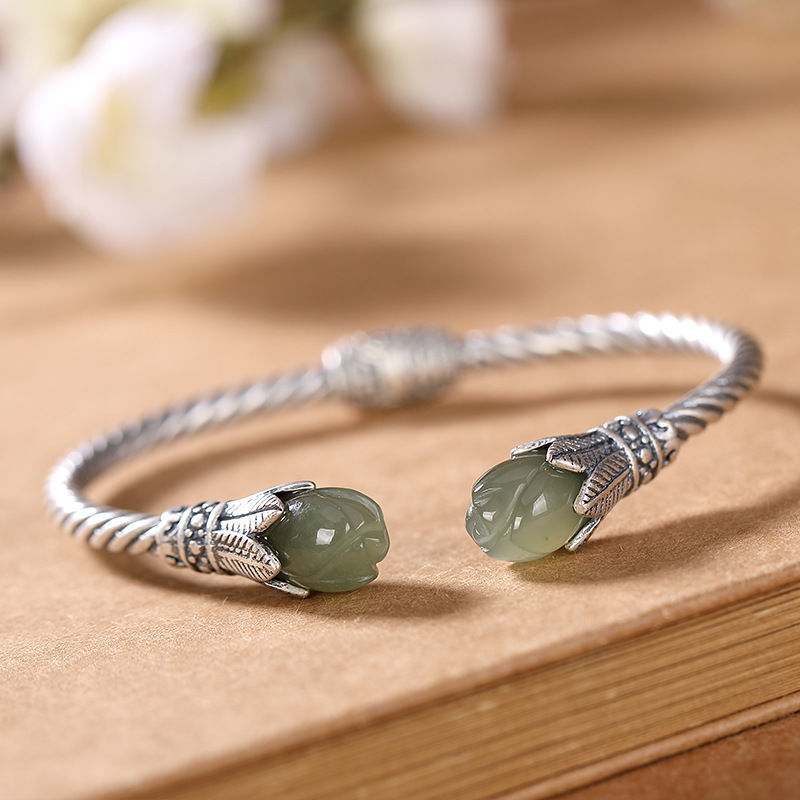 Bracelet en Jade et Argent Sterling 925