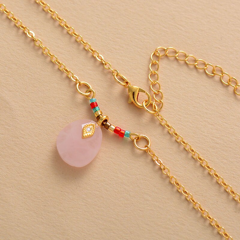 Collier "Calliope" en Quartz rose