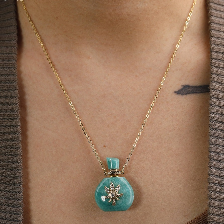 Collier diffuseur de parfum "Cérès" en amazonite