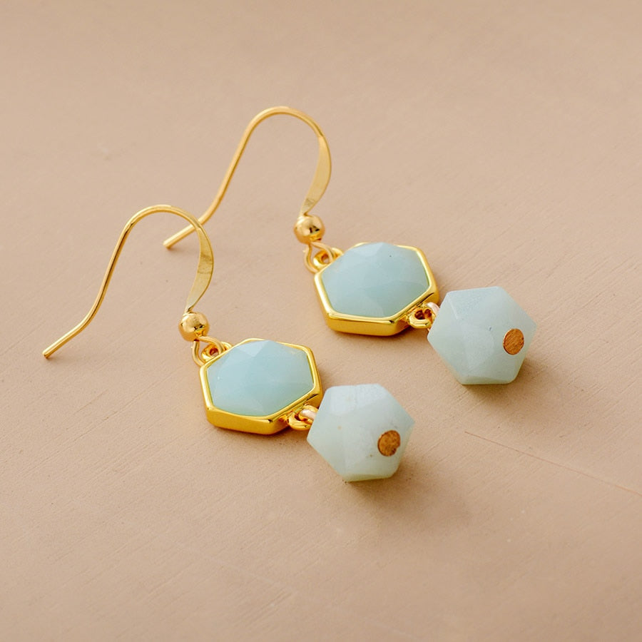 Boucles d'oreilles "Prospérité" en Amazonite