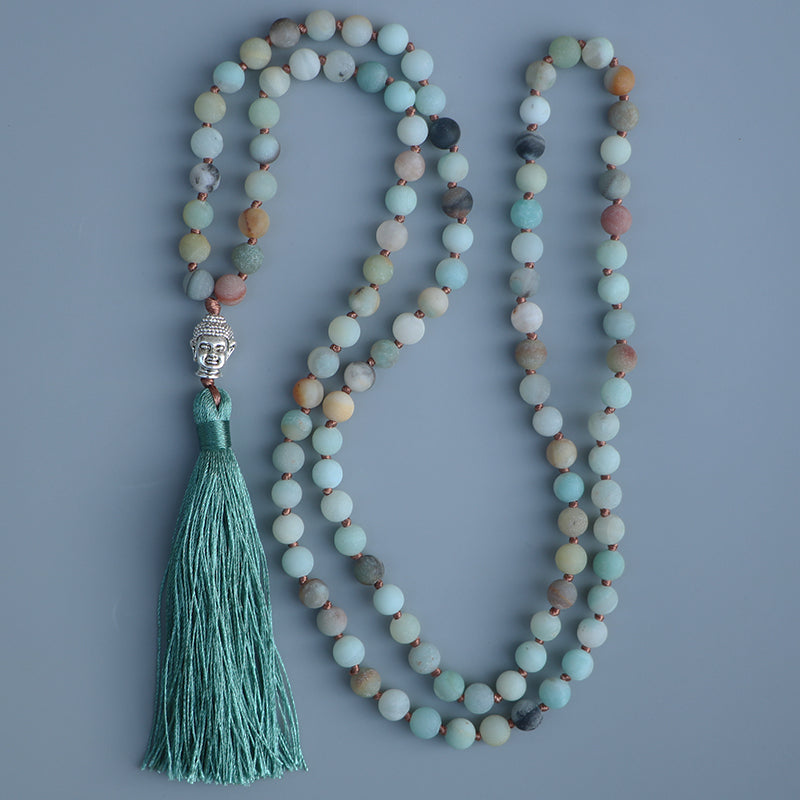 Collier 108 perles en Amazonite