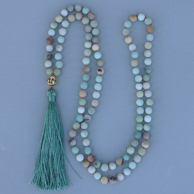 Collier 108 perles en Amazonite