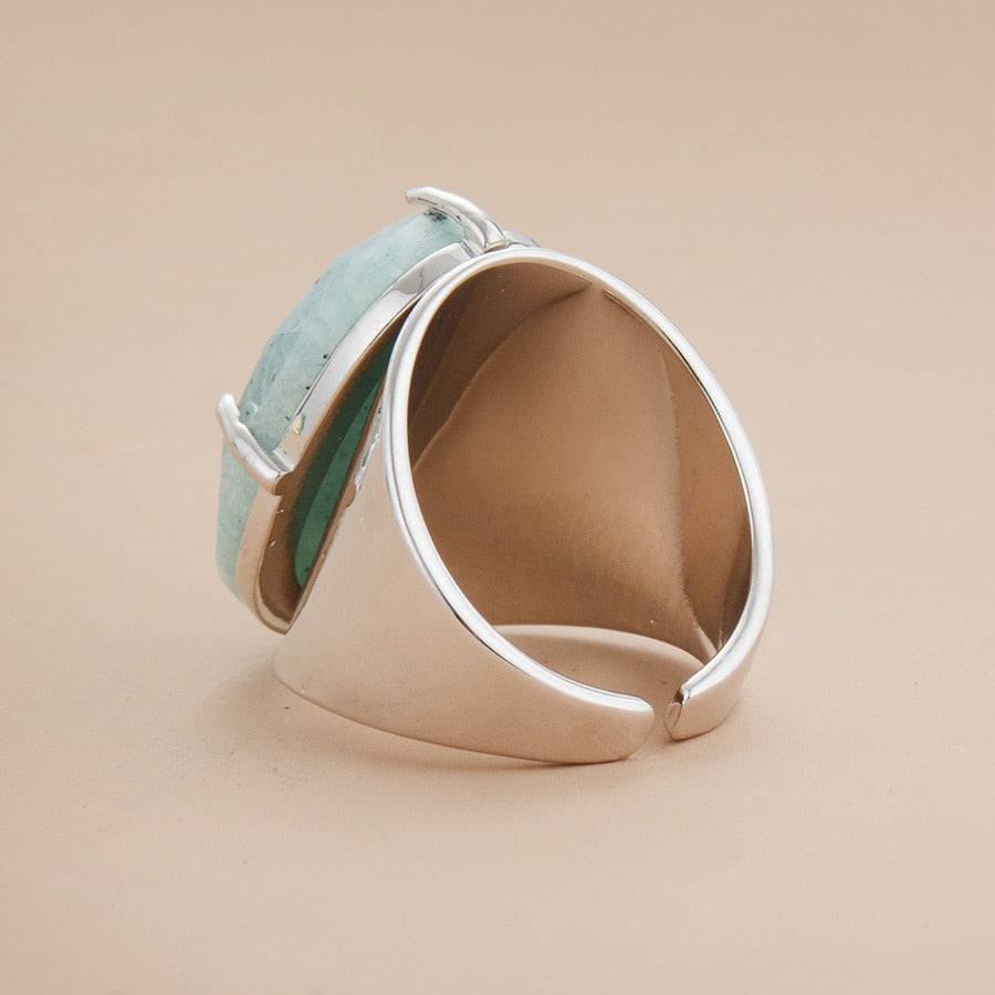 Bague argent "Floraison" en Amazonite