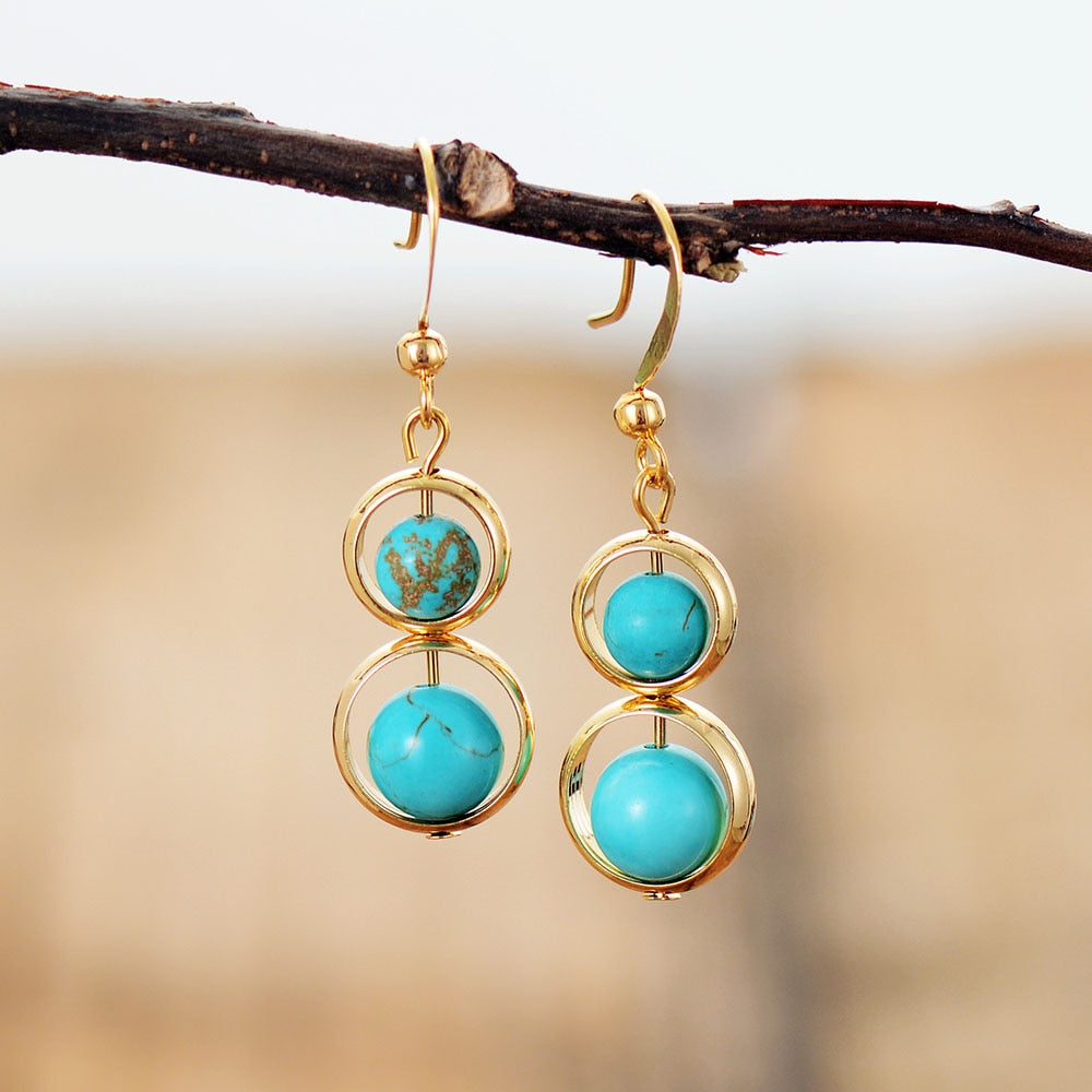 Boucles d'oreilles "Guérisseur" en Turquoise