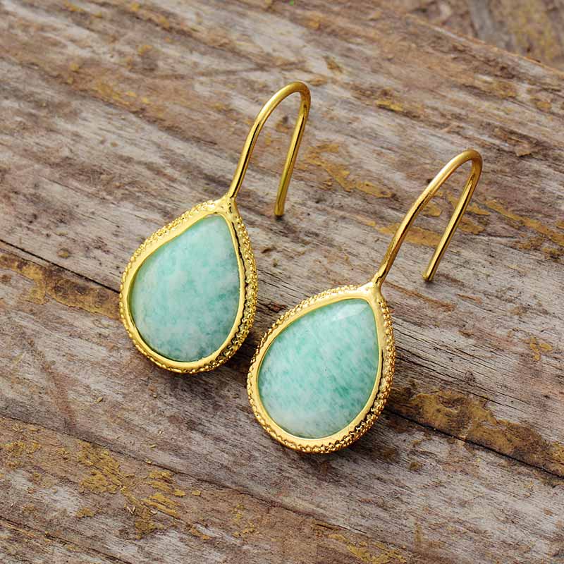 Boucles d'oreilles "Convalescence" en Amazonite