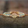Bracelet wrap "Chakra racine" en Turquoise et Howlite