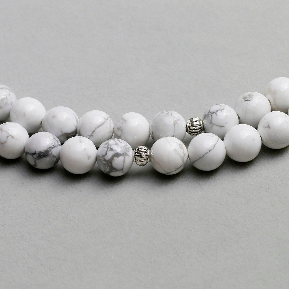 Bracelet mala "Cohérence" en Howlite avec charm