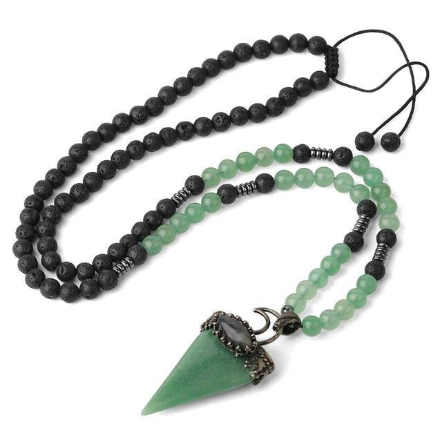 collier mystique en pierre de lave et aventurine