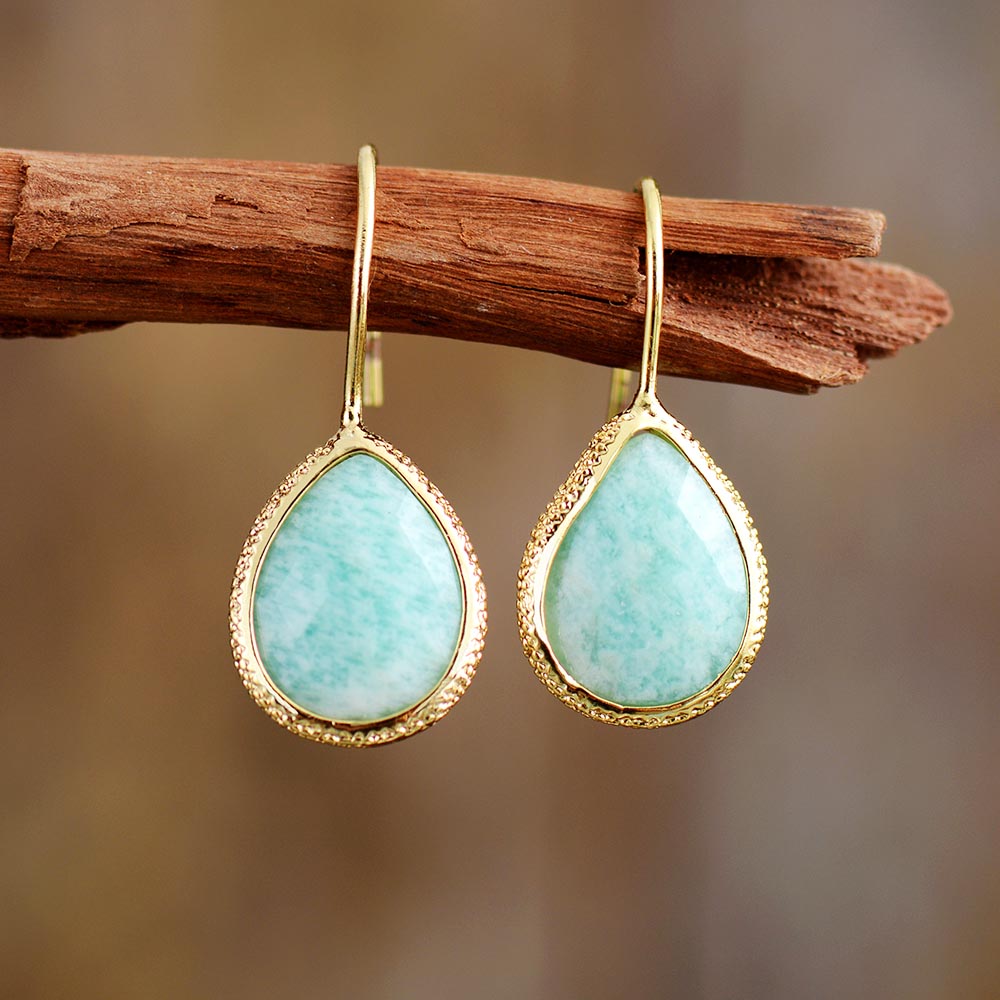 Boucles d'oreilles "Convalescence" en Amazonite