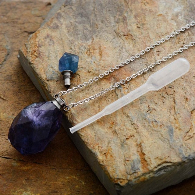 Collier diffuseur de parfum en Fluorite