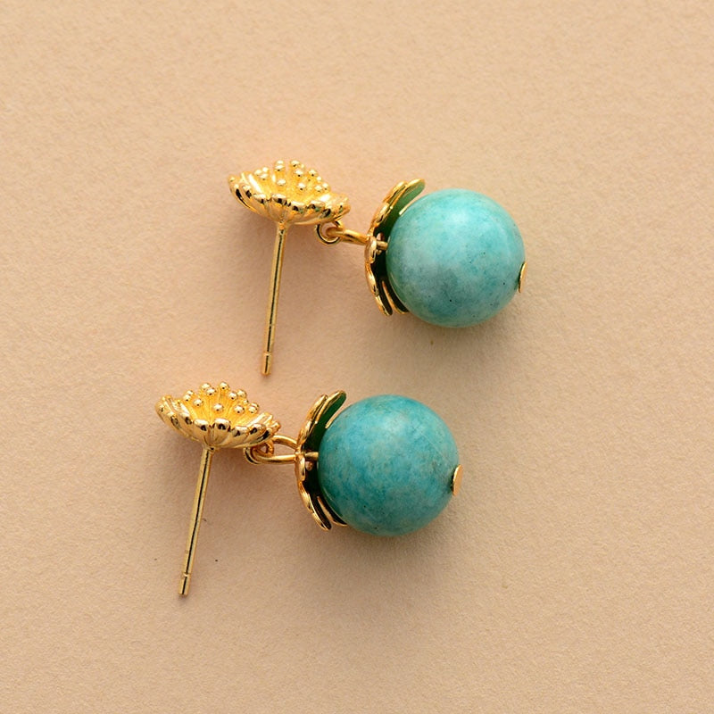 Boucles d'oreilles "Tiamat" en Amazonite