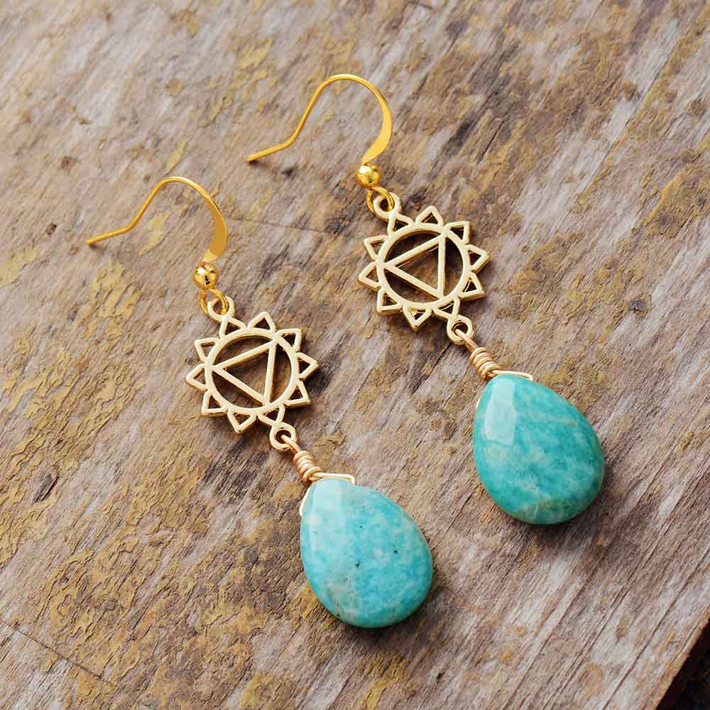 Boucles d'oreilles "Manipura" en Amazonite