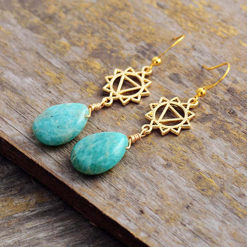 Boucles d'oreilles "Manipura" en Amazonite