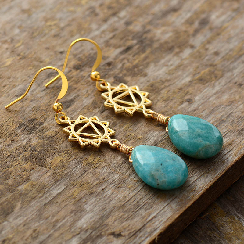 Boucles d'oreilles "Manipura" en Amazonite