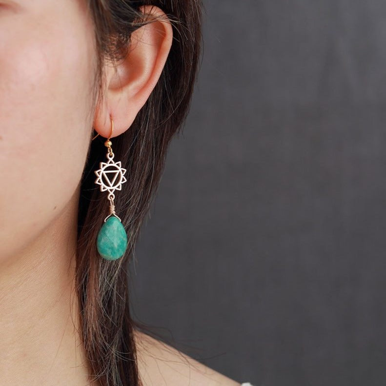 Boucles d'oreilles "Manipura" en Amazonite