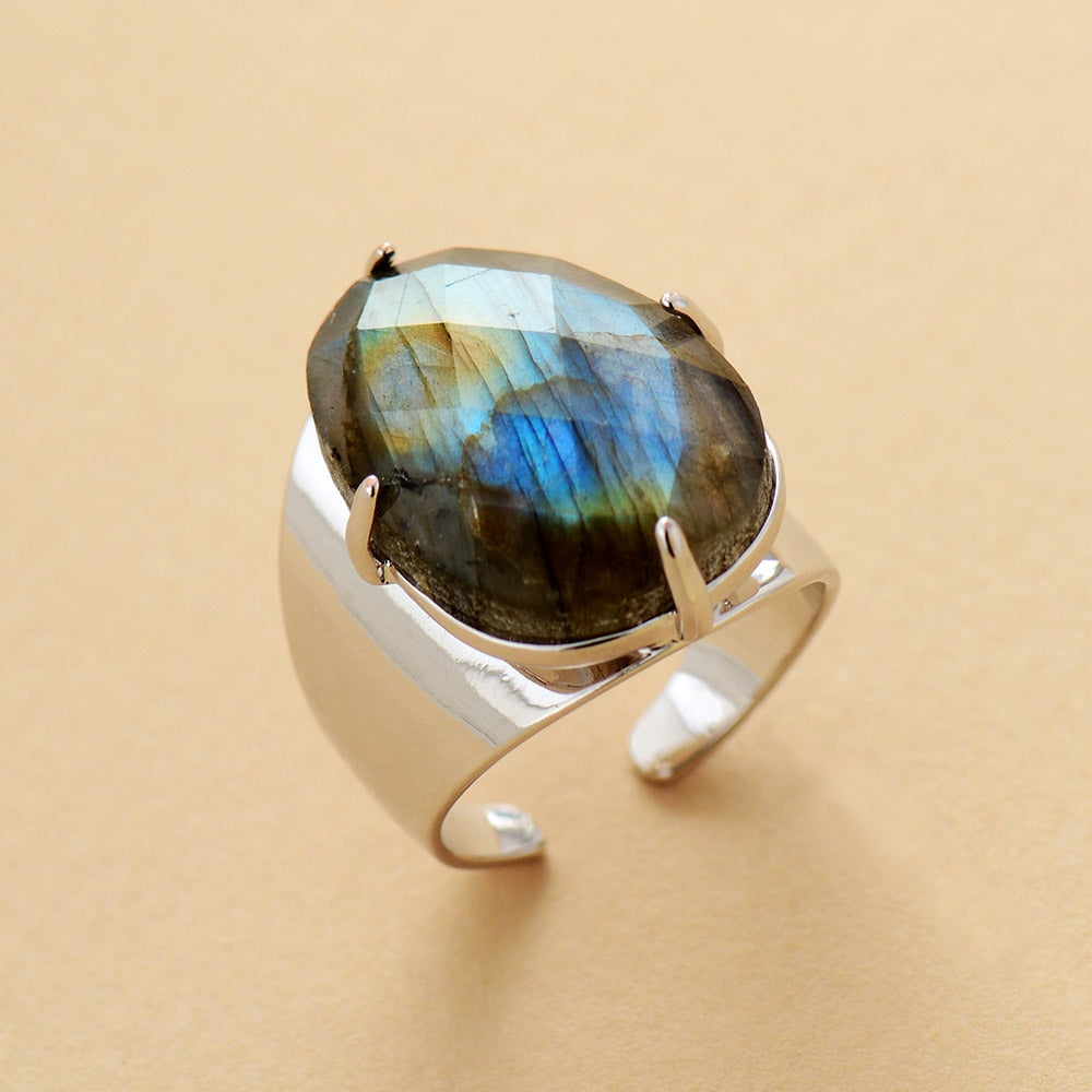 Bague "Intensité" en Labradorite