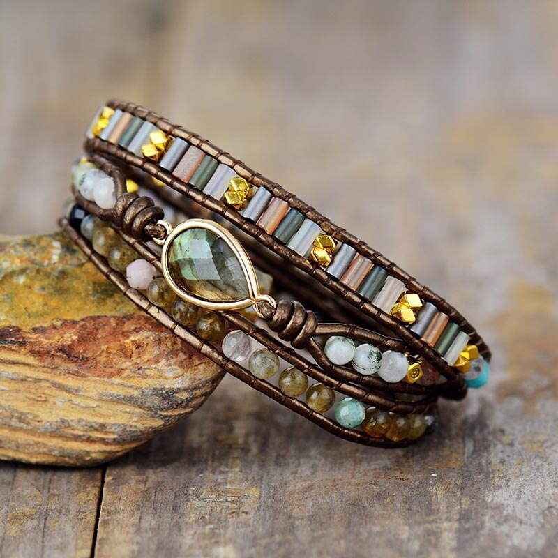 Bracelet wrap en Labradorite