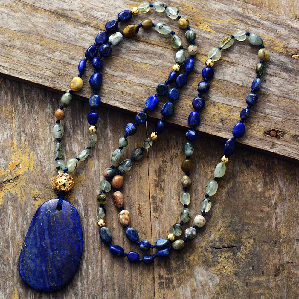 Collier en Lapis-lazuli et Jaspe