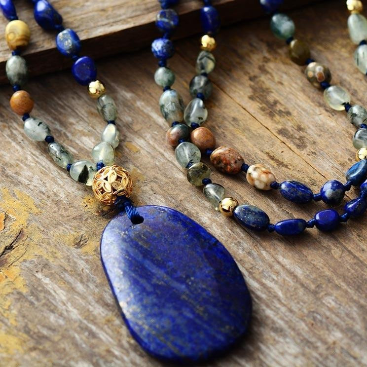 Collier en Lapis-lazuli et Jaspe