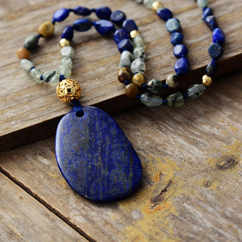 Collier en Lapis-lazuli et Jaspe