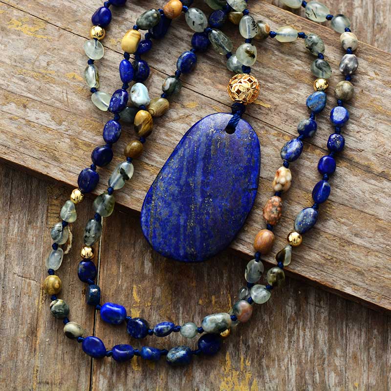 Collier en Lapis-lazuli et Jaspe