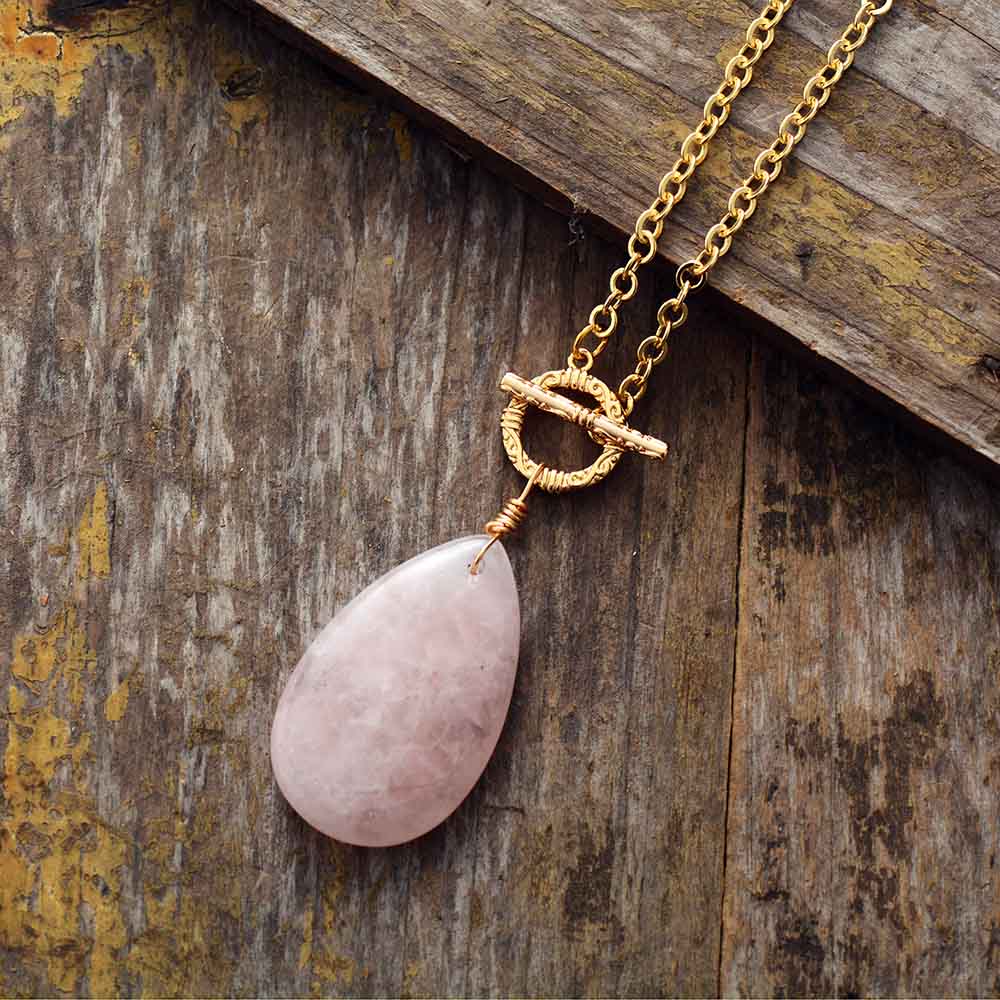 Collier "Passion" en Quartz rose