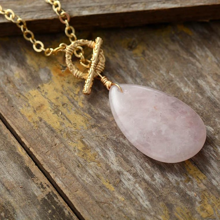 Collier "Passion" en Quartz rose