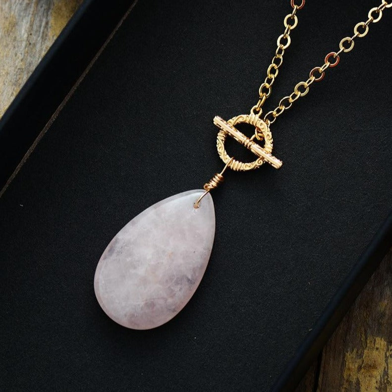 Collier "Passion" en Quartz rose