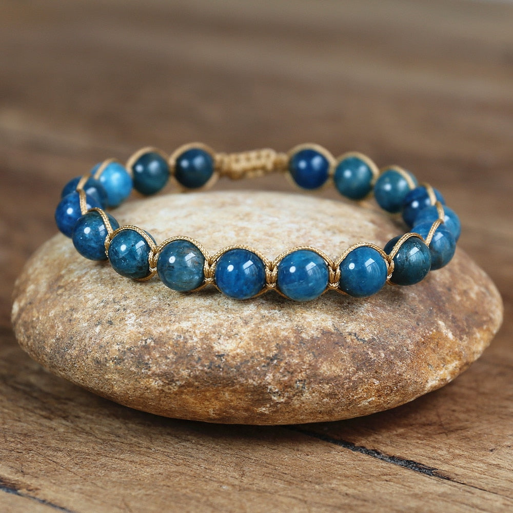 Bracelet wrap "Lâcher-prise" en Apatite