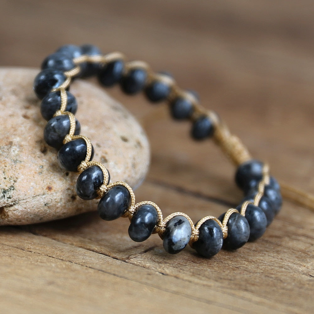 Bracelet wrap "Nuance" en Labradorite