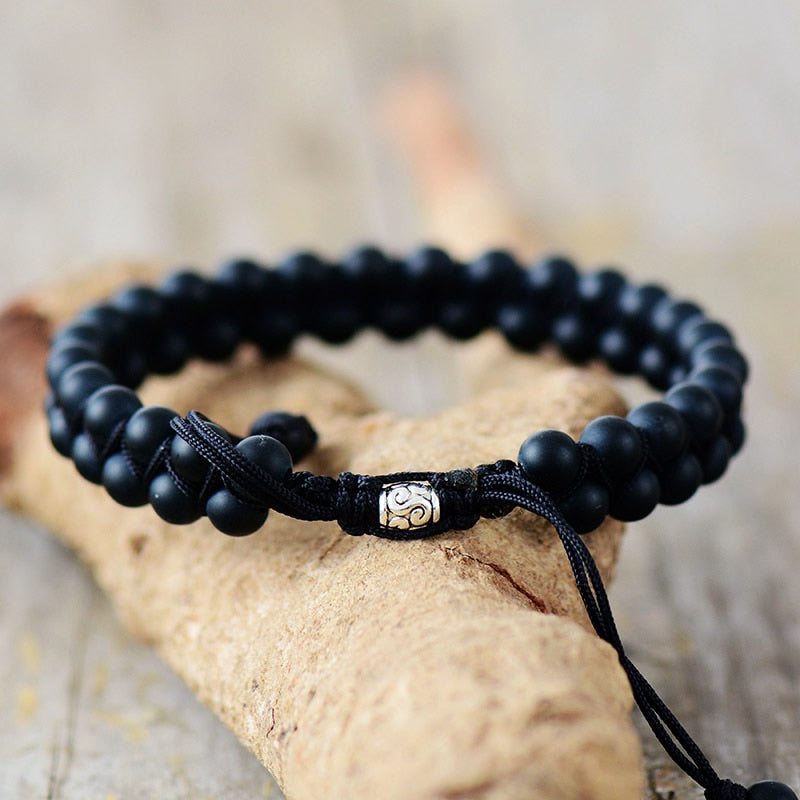 Bracelet wrap "Cnossos" en Onyx