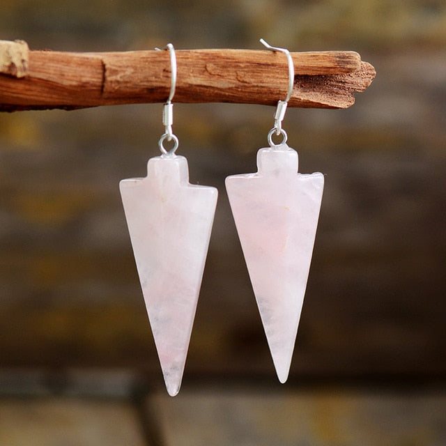 Boucles d'oreilles "Intransigeance" en Quartz rose