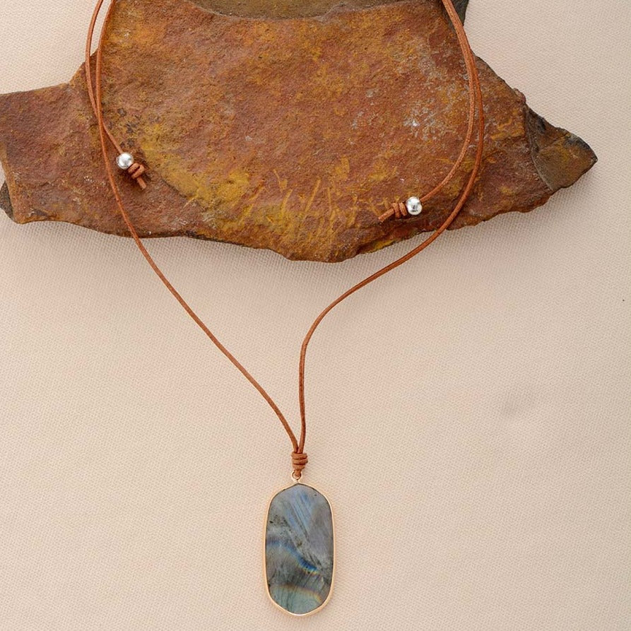 Collier "Boréale" en Labradorite