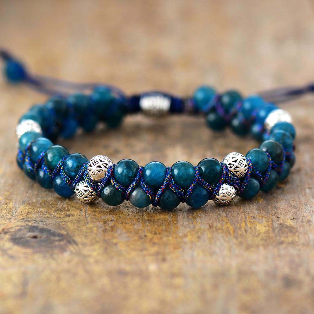 Bracelet wrap "Osmose" en Apatite