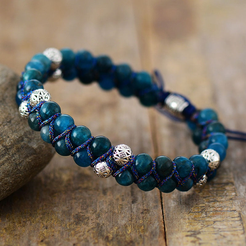 Bracelet wrap "Osmose" en Apatite