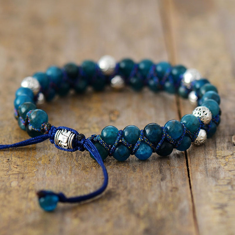 Bracelet wrap "Osmose" en Apatite