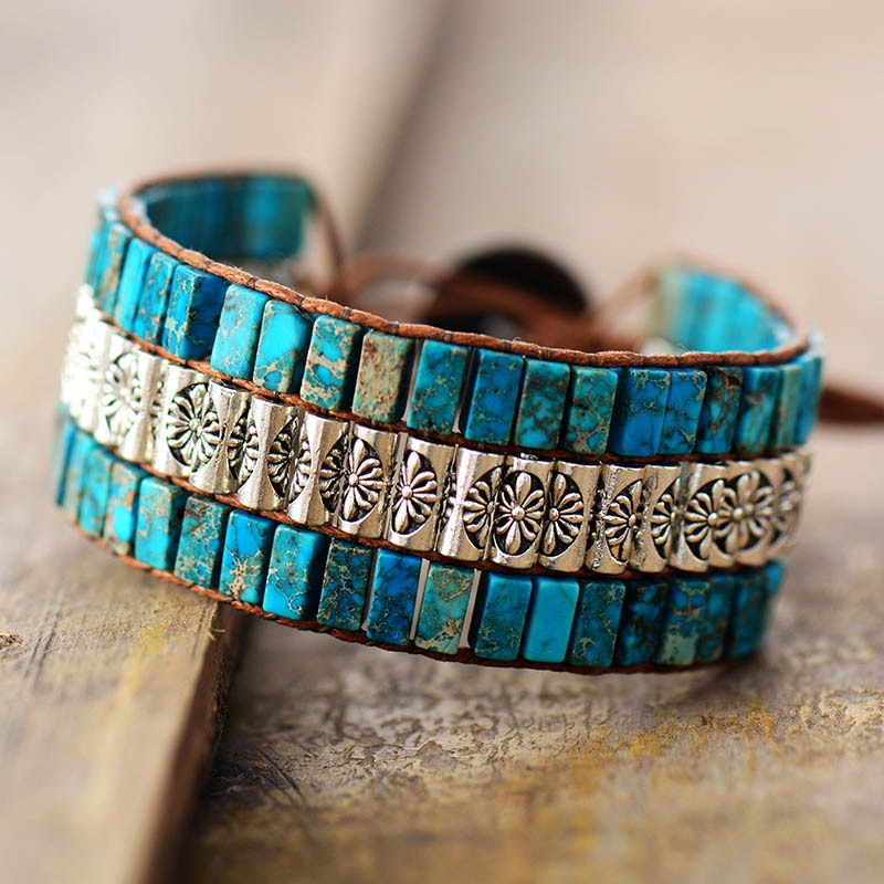 Bracelet wrap "Divin" en Turquoise