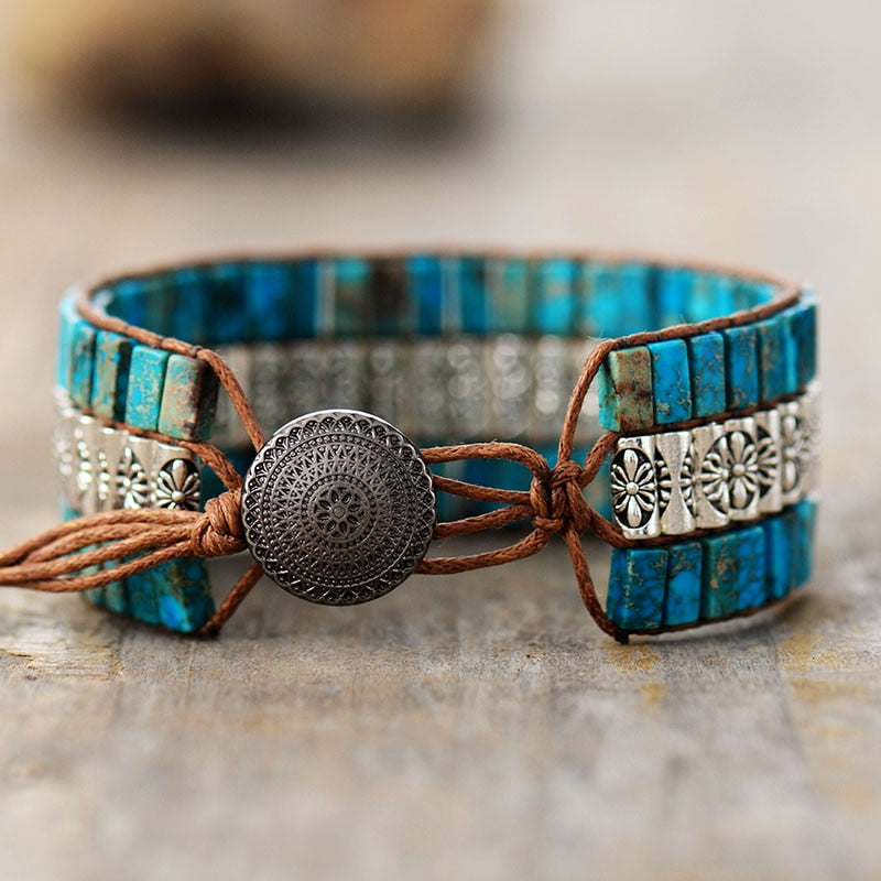 Bracelet wrap "Divin" en Turquoise