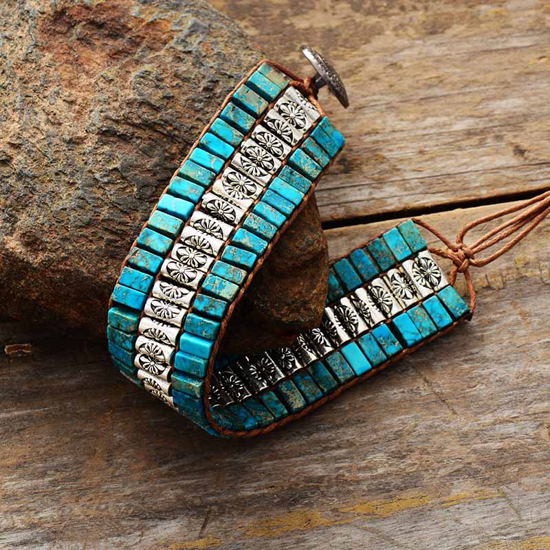 Bracelet wrap "Divin" en Turquoise