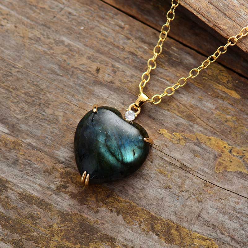 Collier "Cœur" en Labradorite