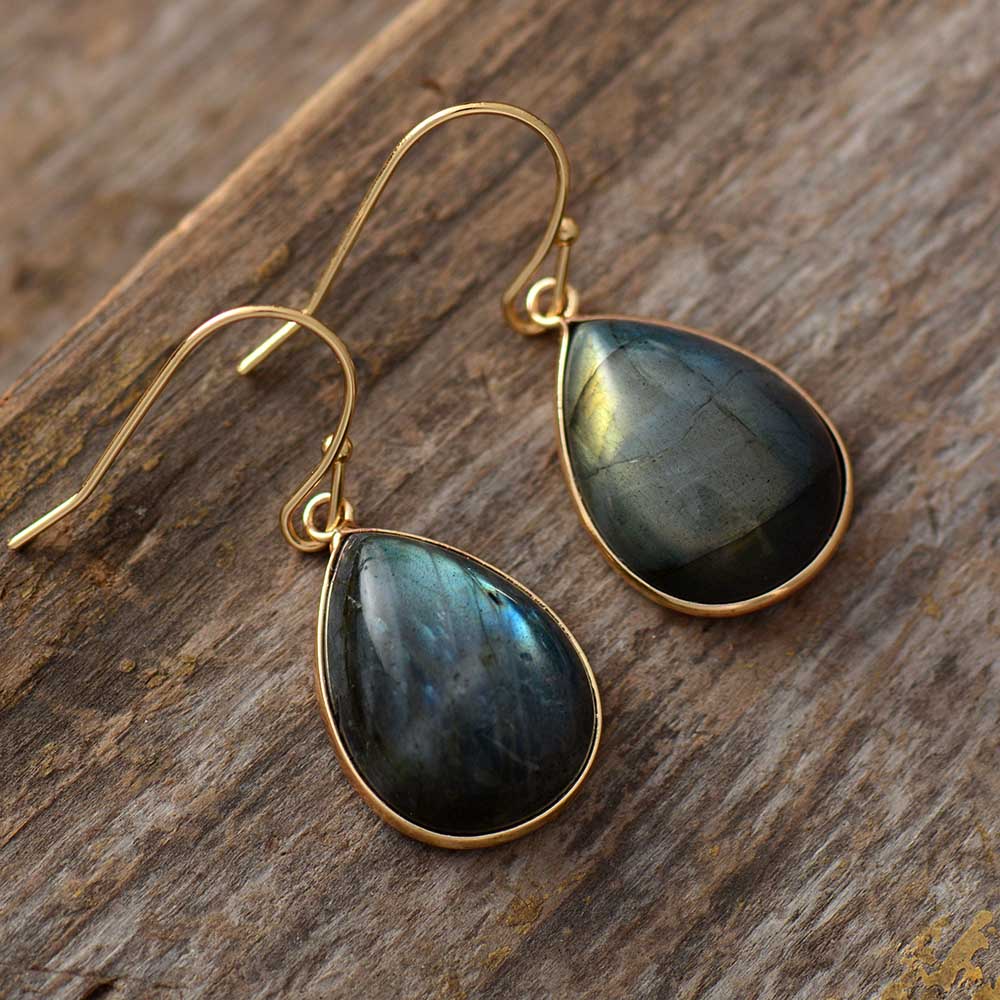 Boucles d'oreilles en Labradorite